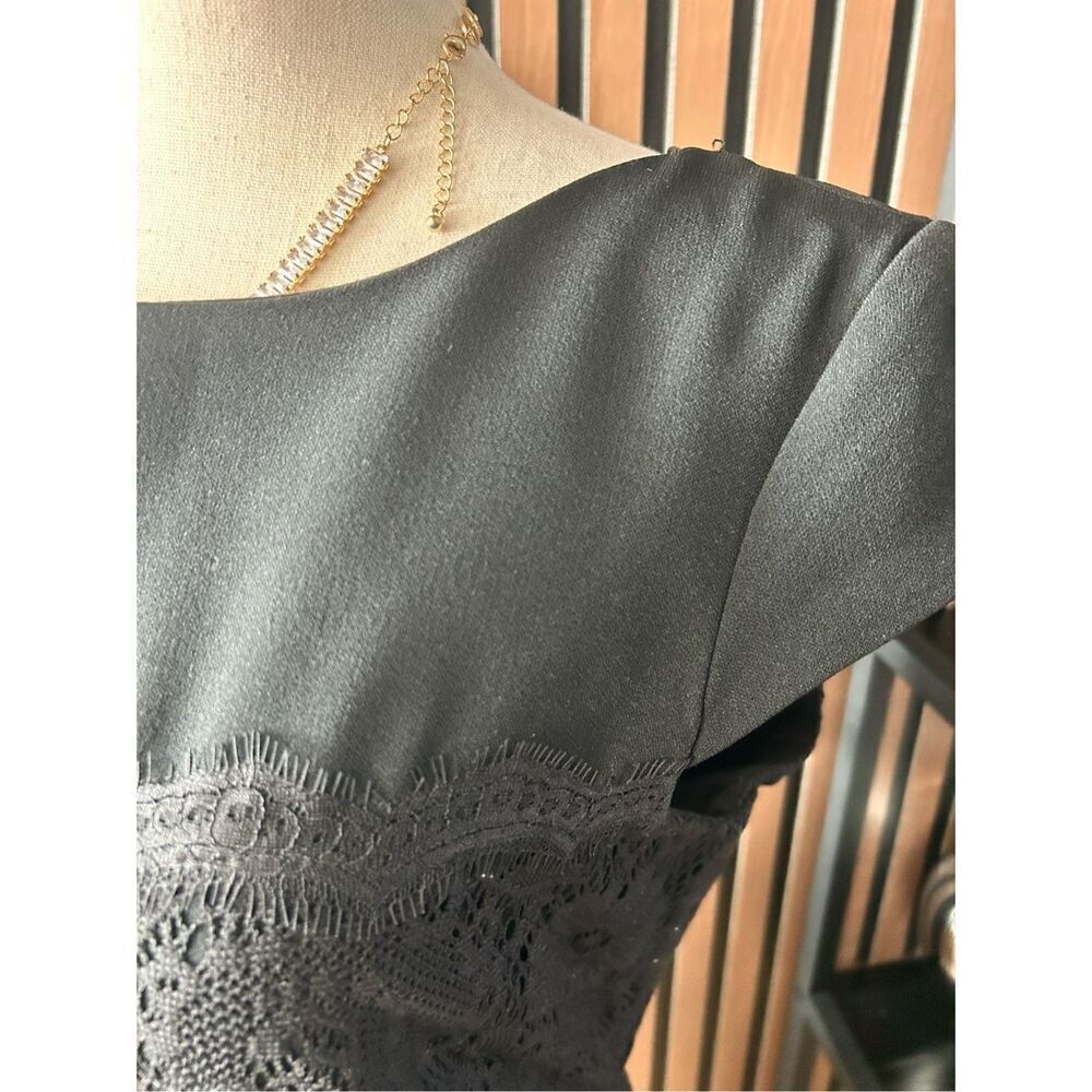 Andrianna Papell black dress work dress wedding guest classy size 8 - Picture 3 of 6
